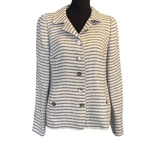 Ladies Nina Mclemore Striped Tweed Blazer Size 8